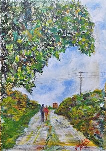 Amorevole sensazione-acrilici su cartone telato - 50x40